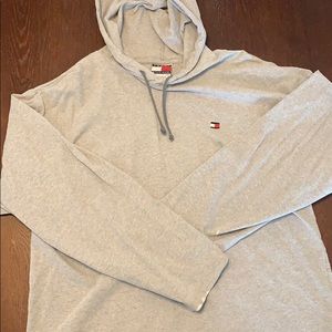 Grey Tommy Hilfiger hooded long sleeve shirt